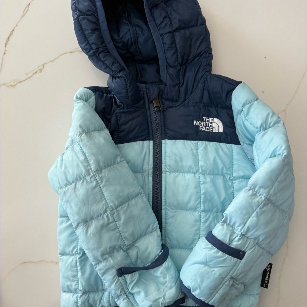 The North Face Navy and Light Blue Quilted Jacket